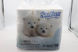 Sunfree Twin Ply Toilet Paper 18 Rolls