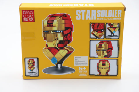 Iron Man Face Lego Style Blocks