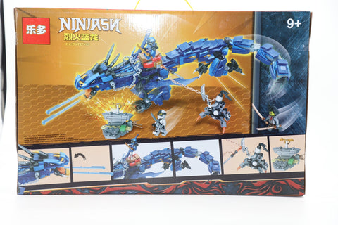Blue Lego Type Bricks Ninja and Dragon