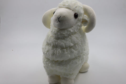 Fluffy Stuffed White Goat Doll