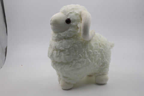 Fluffy Stuffed White Goat Doll