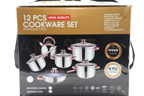 12 Piece Stainless Steel Cooking Pots