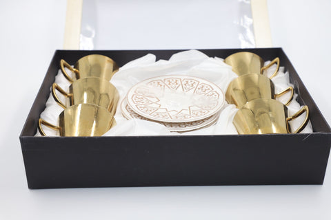 6 Set Gold cup with Side plates